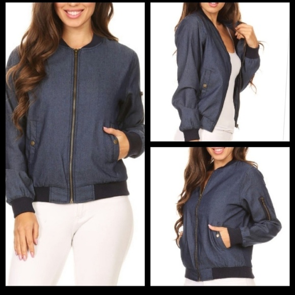 Jackets & Blazers - ✨Last One!✨ Cotton denim color Bomber Jacket